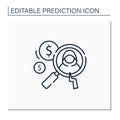 Detecting fraud line icon