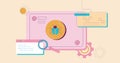 Detection bug illustration. Software warning about harmful virus unwanted of errors in programming debugging. Royalty Free Stock Photo
