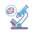 Detection of cancer cells by analysis line color icon. Oncology medical research concept. Sign for web page, mobile app, logo Royalty Free Stock Photo