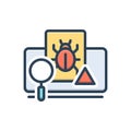 Color illustration icon for Detection, ascertain and crime