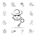 detective avatar sketch style icon. Detailed set of profession in sketch style icons. Premium graphic design. One of the Royalty Free Stock Photo