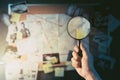 Detective board filled with evidence Royalty Free Stock Photo