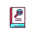 Detective book color line icon. Vector illustration