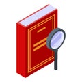 Detective book icon, isometric style