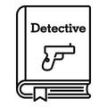 Detective book icon, outline style