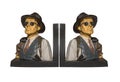 Detective bookends isolated over white background