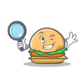 Detective burger character fast food