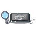 Detective button backspace in the shape cartoon Royalty Free Stock Photo