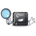 Detective button end in the shape character Royalty Free Stock Photo