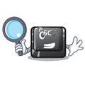 Detective button esc in the shape mascot Royalty Free Stock Photo
