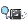 Detective button f1 in the shape character Royalty Free Stock Photo