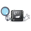 Detective button f7 in the shape mascot Royalty Free Stock Photo