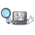 Detective button K in the cartoon shape Royalty Free Stock Photo