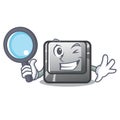 Detective button L in the mascot shape Royalty Free Stock Photo