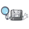 Detective button P in the shape mascot Royalty Free Stock Photo