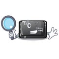Detective button tab in the shape cartoon Royalty Free Stock Photo