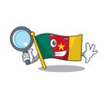 Detective cartoon smiling flag cameroon on character