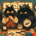 Detective Cats Solve Mystery (Illustration)