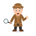 Detective Character with Magnifying Glass