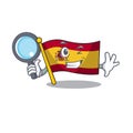 Detective character spain flag is stored cartoon drawer