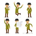 Detective character vector Royalty Free Stock Photo