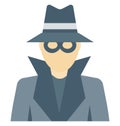 Detective Color Isolated Vector Icon that easily can be modified and edit.