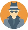 Detective Color Isolated Vector Icon that easily can be modified and edit.
