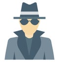 Detective Color Isolated Vector Icon that easily can be modified and edit.