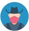 Detective Color Isolated Vector Icons that can easily modify or edit