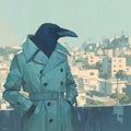 Detective Crow: A Feathered Sleuth Unveiled Royalty Free Stock Photo