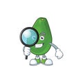 Detective cute avocado cartoon on white background