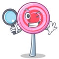 Detective cute lollipop character cartoon