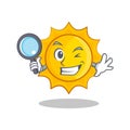Detective cute sun character cartoon