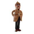 detective 3D cartoon design showing cool action Royalty Free Stock Photo