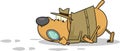Detective Dog Cartoon Character Following A Clues