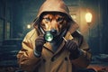 Detective dog solves the mystery of the crime. Generative AI