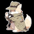 A detective dog who solves crimes, AI Generated, Sticker ver.12