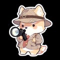 A detective dog who solves crimes, AI Generated, Sticker ver.11