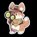 A detective dog who solves crimes, AI Generated, Sticker ver.3