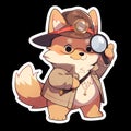 A detective dog who solves crimes, AI Generated, Sticker ver.1