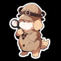 A detective dog who solves crimes, AI Generated, Sticker ver.21