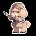 A detective dog who solves crimes, AI Generated, Sticker ver.6