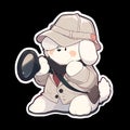 A detective dog who solves crimes, AI Generated, Sticker ver.4