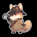A detective dog who solves crimes, AI Generated, Sticker ver.19