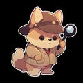 A detective dog who solves crimes, AI Generated, Sticker ver.13