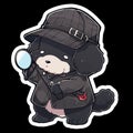 A detective dog who solves crimes, AI Generated, Sticker ver.2