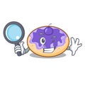 Detective donut blueberry character cartoon