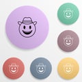 Detective emoji badge color set icon. Simple glyph, flat vector of emoji icons for ui and ux, website or mobile application Royalty Free Stock Photo