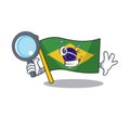 Detective flag brazil isolated with the cartoon