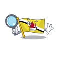 Detective flag brunei darussalam mascot shaped cartoon